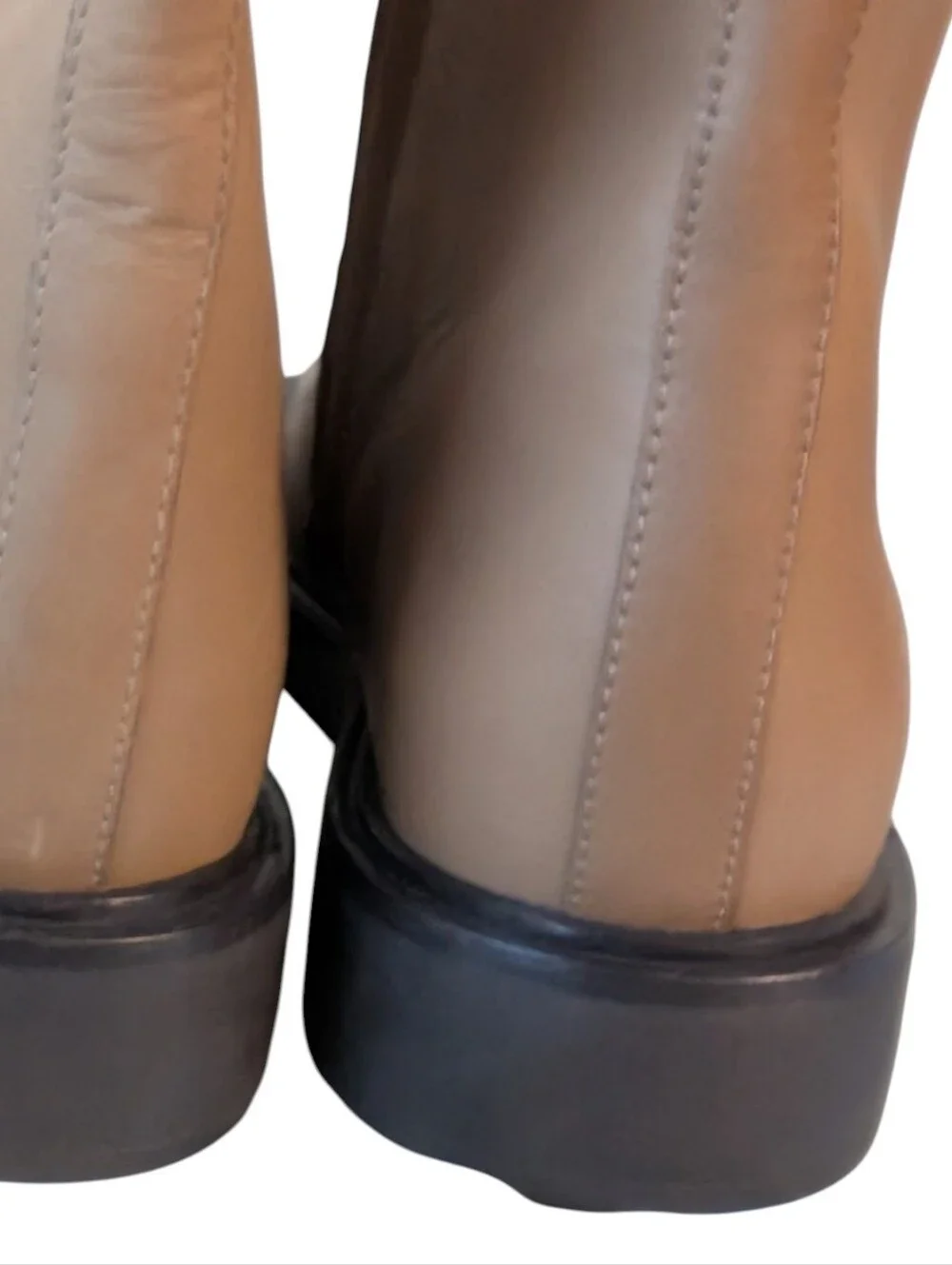 TORY BURCH DOUBLE T UTILITY BOOTS 35MM IN ALMOND FLOUR.. Size 9.5